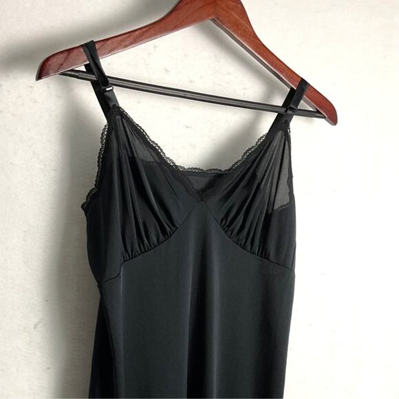 Steamy Silk Lingerie Black Lace Womens One Size Short Babydoll Nightgown - Picture 3 of 6